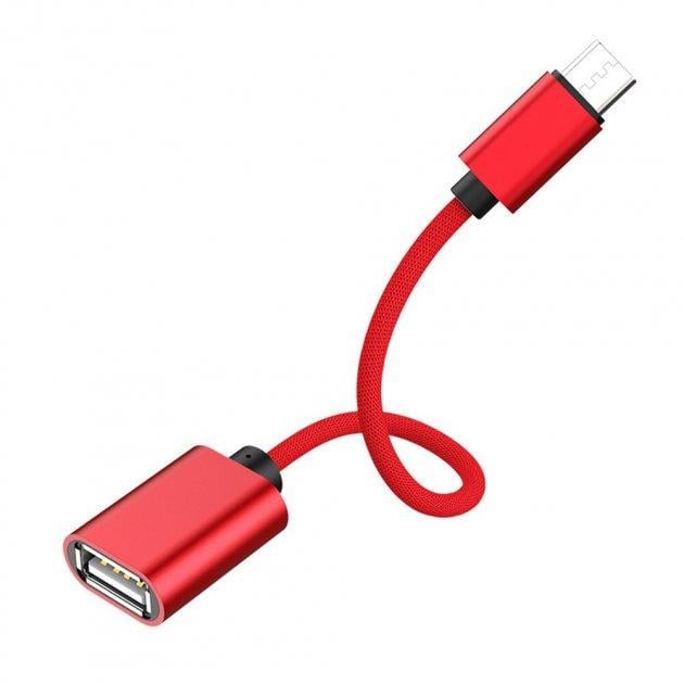 Кабель SUNROZ OTG Micro USB-USB Red (A48394)