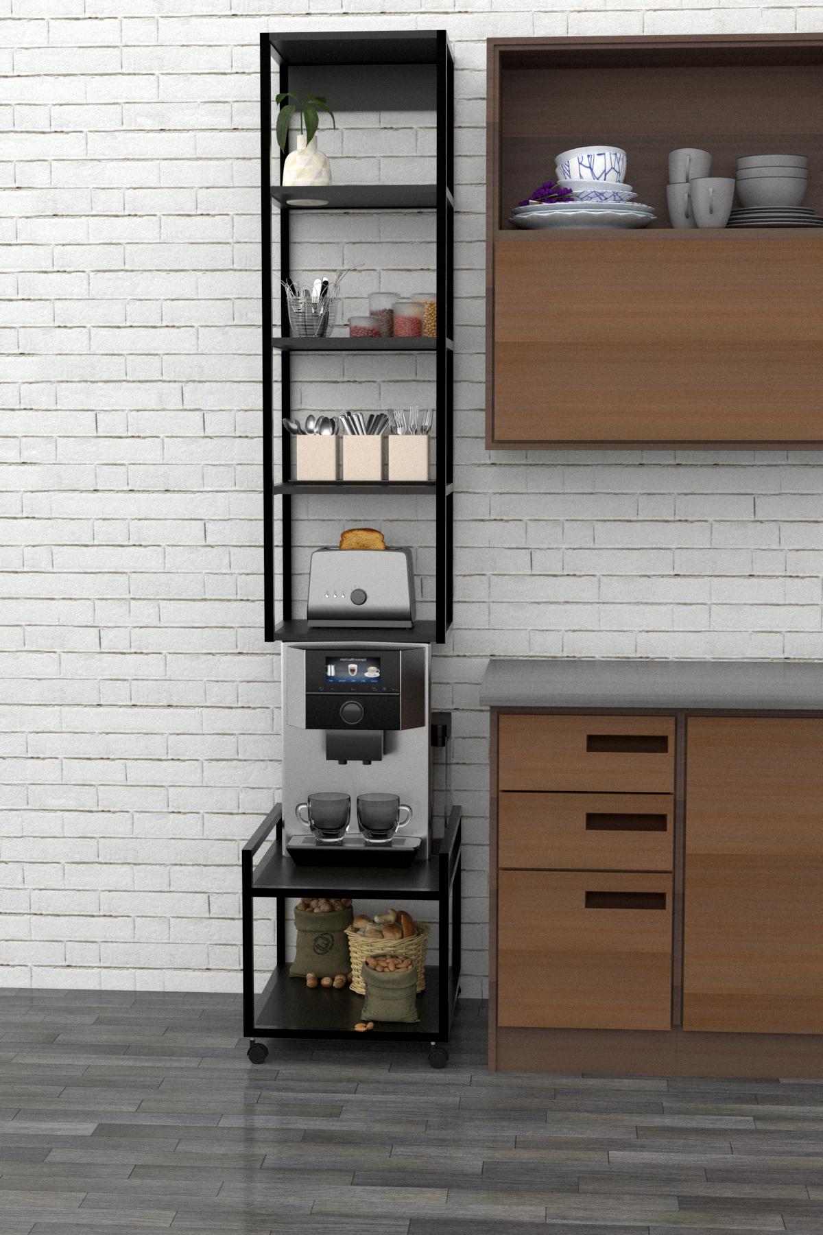 Столик під кухонні прилади EcoLoft Рондо DSP-1228-5 в стилі лофт 43x55x54 см Чорний (29197112) - фото 2 Столик під кухонні прилади EcoLoft Рондо DSP-1228-5 в стилі лофт 43x55x54 см Чорний (29197112) - фото 2