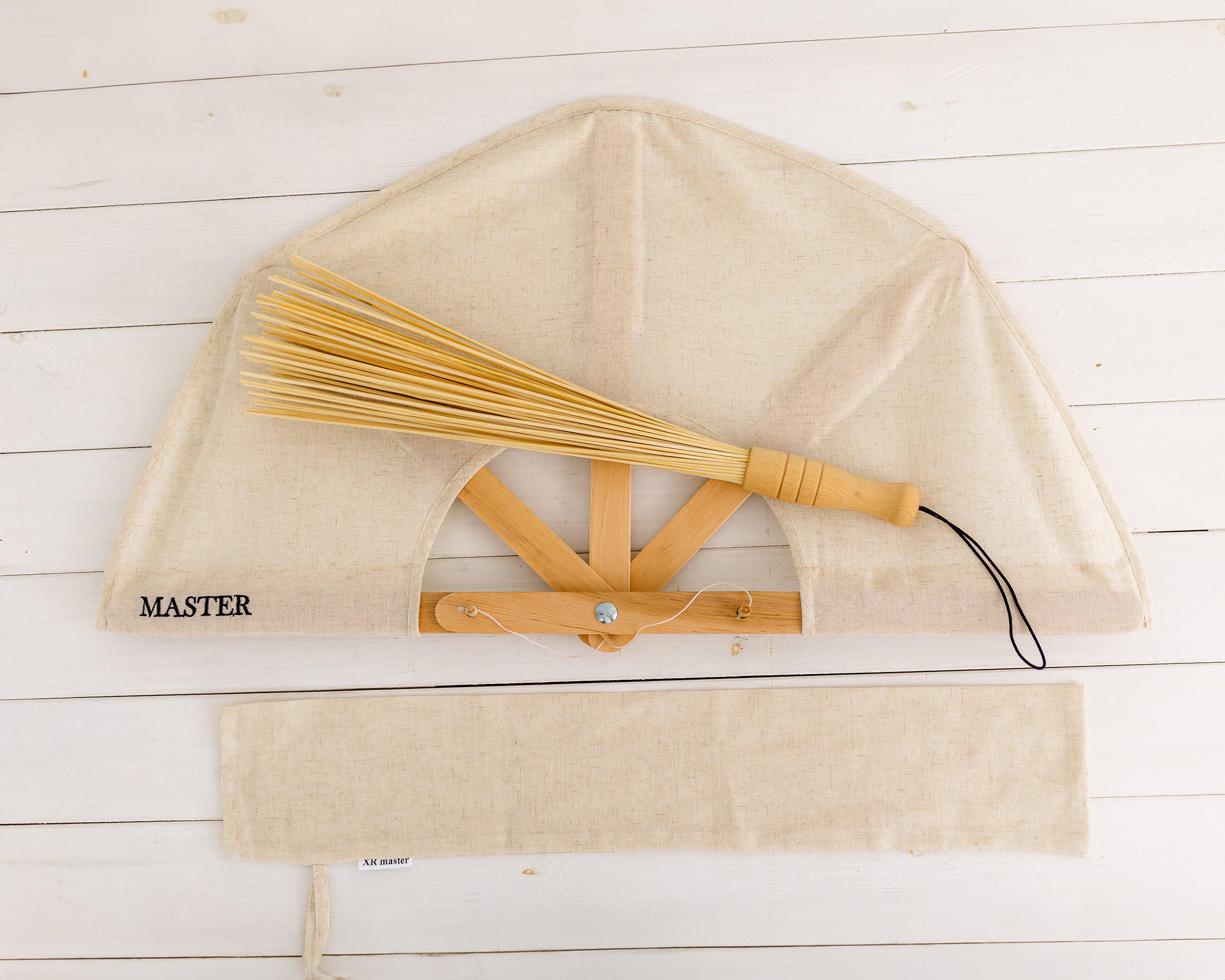 Набор для бани и сауны Master Веер и массажный веник L (0001966) Набор для бани и сауны Master Веер и массажный веник L (0001966)