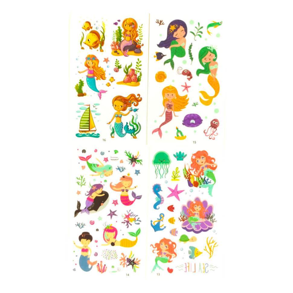 Набір дитячих тату тимчасових Русалки (tattoo-kids-mini-set-mermaids)