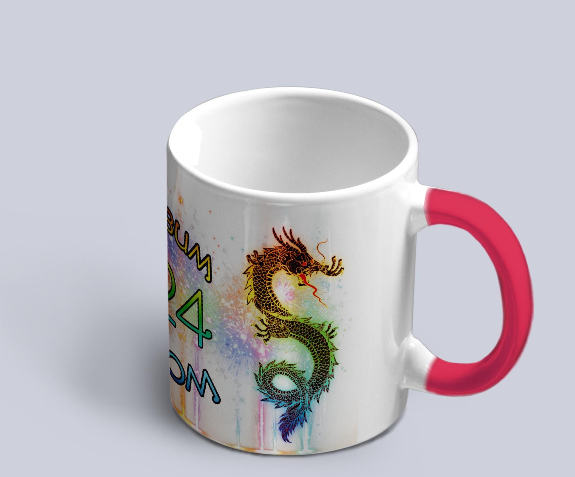 Чашка хамелеон с новогодним принтом символа года разноцветн дракона Красный (02020315055)