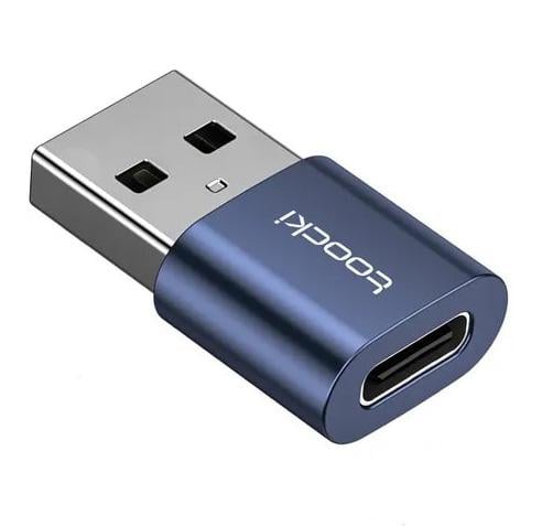 Переходник адаптер Toocki USB Type C-Type A USB 2,0 Синий (74900177)