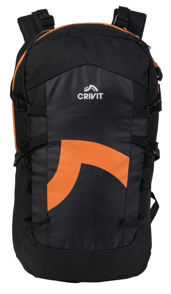 Рюкзак туристический Crivit полиэстер 25 л 28x50x16 см Черный/Оранжевый