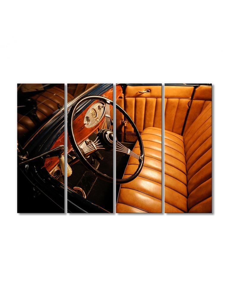 Картина модульная Рулевое полотно автомобиля 4 модуля 80x120 см