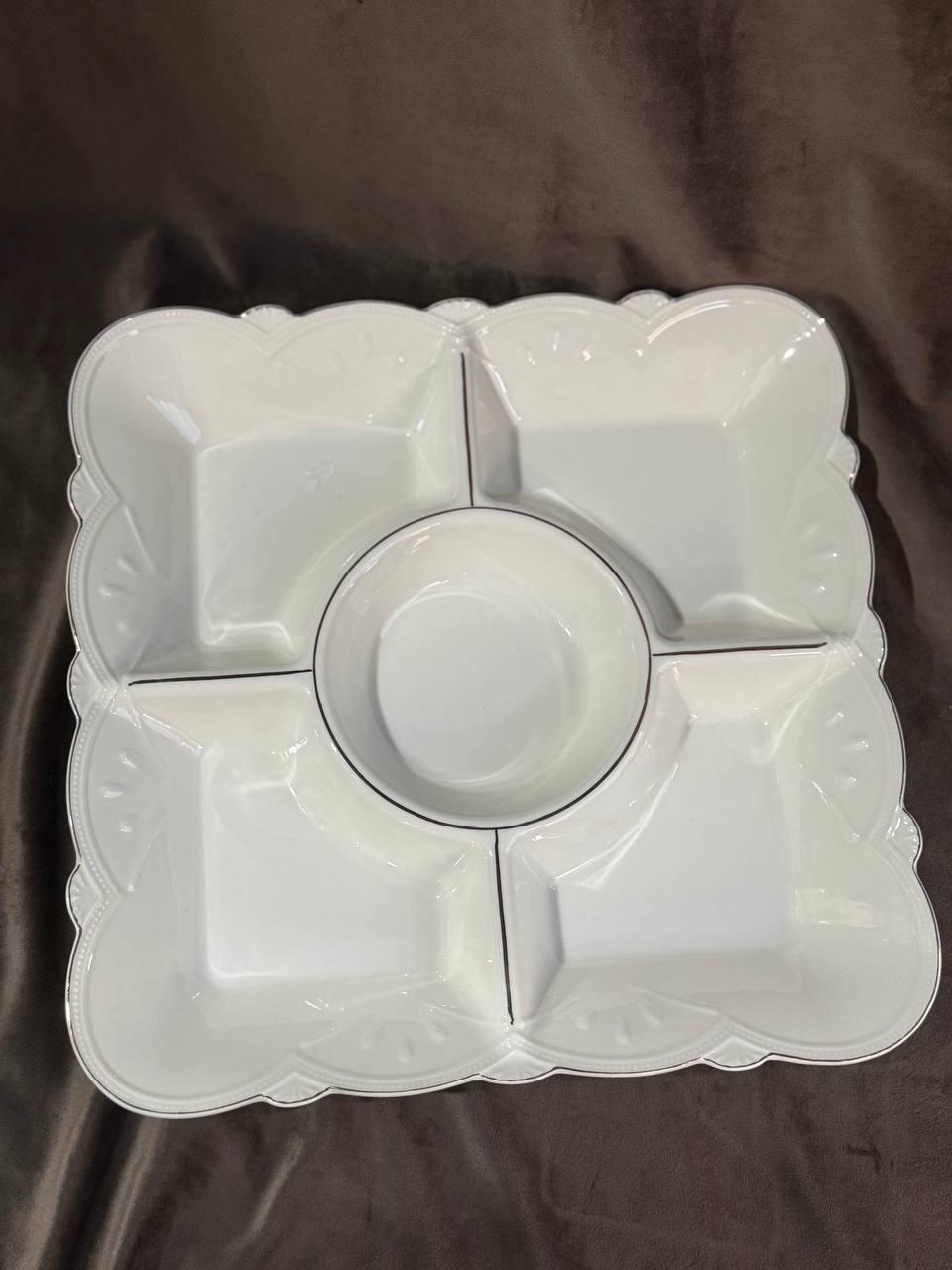 Менажниця керамічна YIWU HP-20-26 5-ти секційна 32 см Білий (HP-20-26) - фото 4