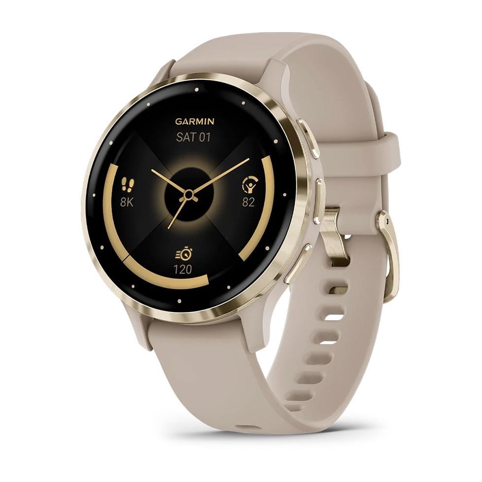 Смарт-годинник Garmin Venu 3S Soft Gold S. Steel Bezel w. French Gray Case and S. Band (010-02785-02/52)