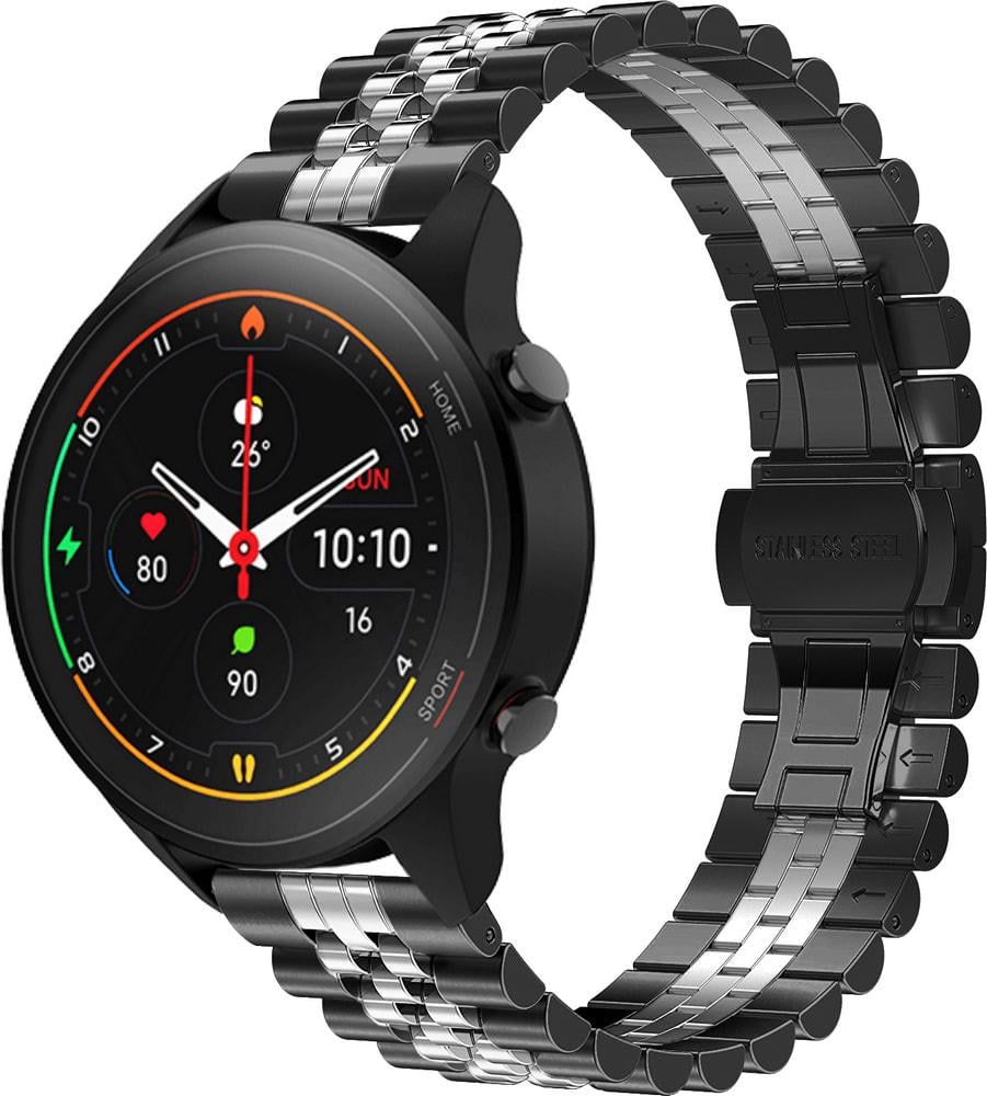 Браслет металлический Stech Line для Xiaomi Mi Watch Black Silver (29155-03)