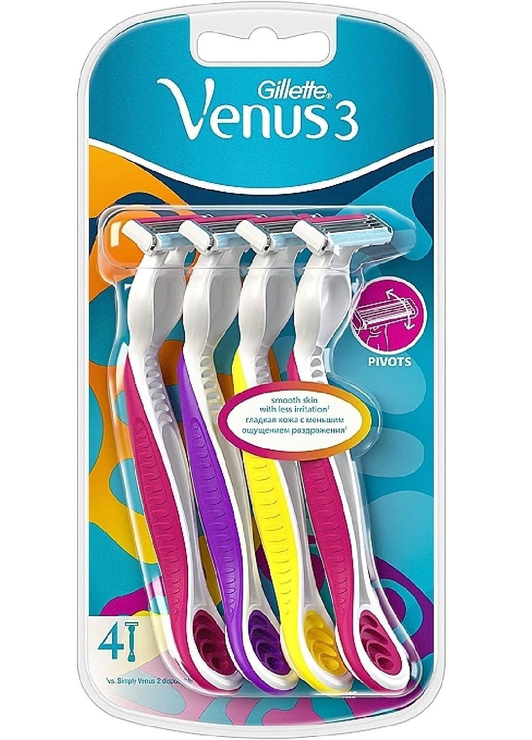 Одноразовые бритвенные станки Gillette Venus Simply 3 Plus 4 шт. (E-00493)