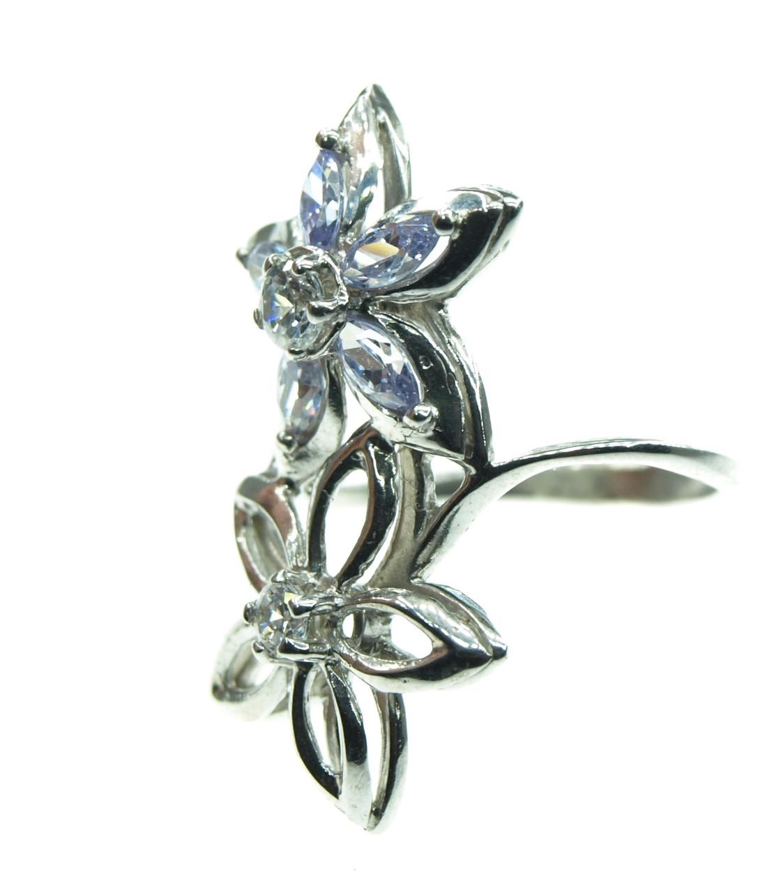 Кольцо из серебра с фианитом р. 16,5 (2101650108) - фото 2 Кольцо из серебра с фианитом р. 16,5 (2101650108) - фото 2