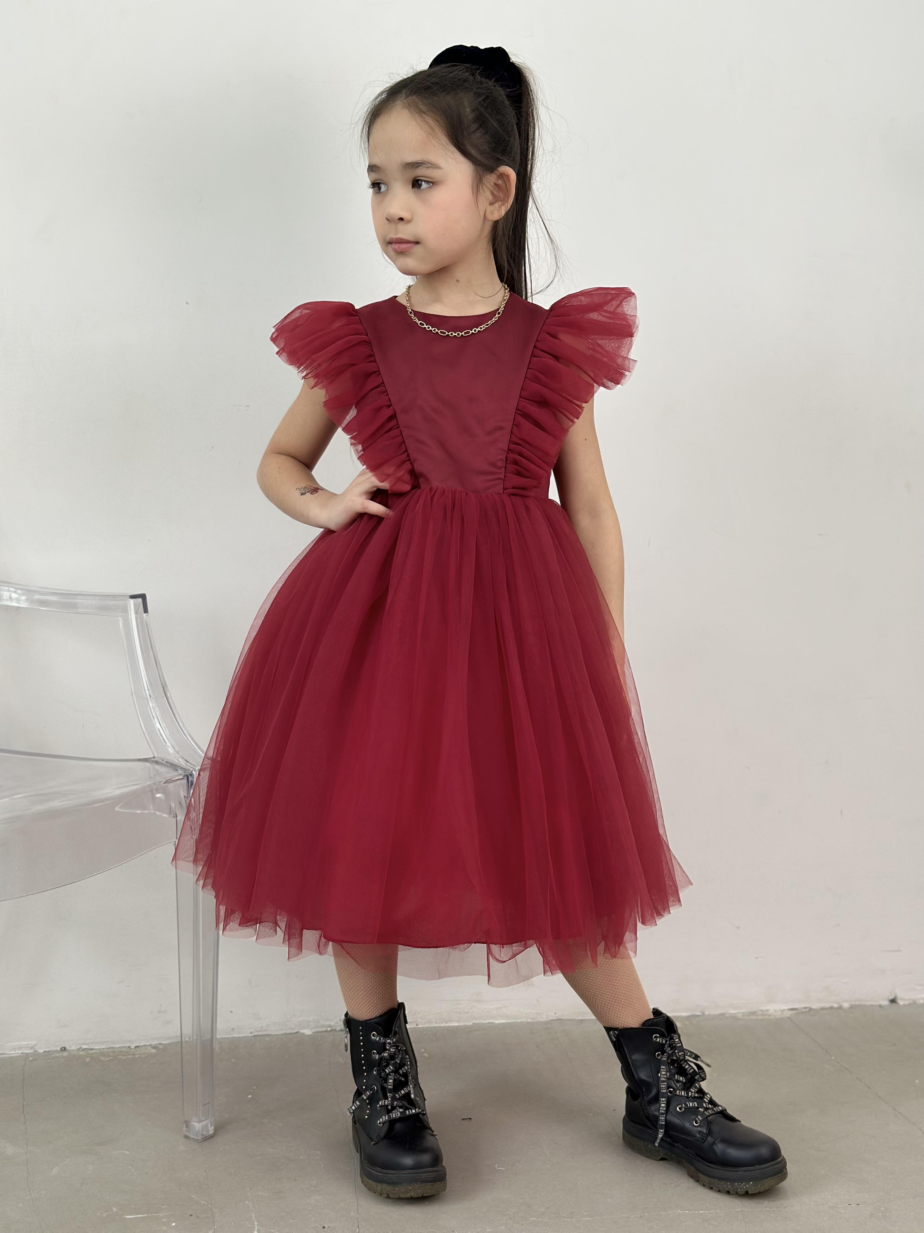 Сукня чарівна для дівчаток KatyKids Поліна із фатіну 120 см Винно-червоний (11037060700) - фото 2 Сукня чарівна для дівчаток KatyKids Поліна із фатіну 120 см Винно-червоний (11037060700) - фото 2