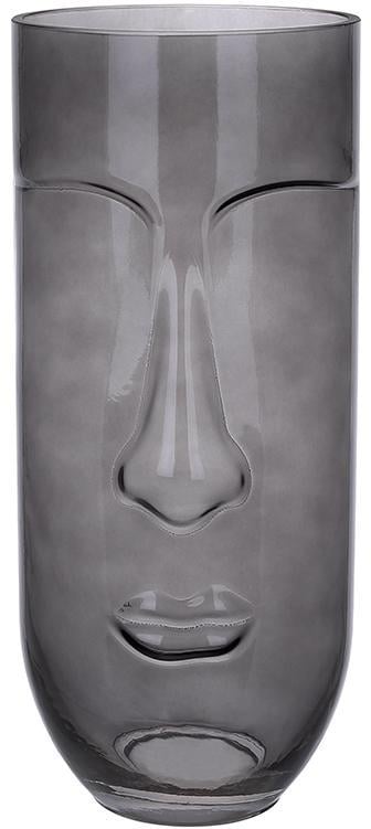 Ваза стеклянная Ariadne Face 12х28 см Серый - фото 1 Ваза стеклянная Ariadne Face 12х28 см Серый - фото 1