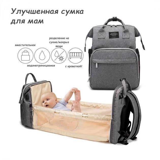 Рюкзак-сумка Baby Travel Bed-Bag водонепроникний для мами з ліжечком - фото 4