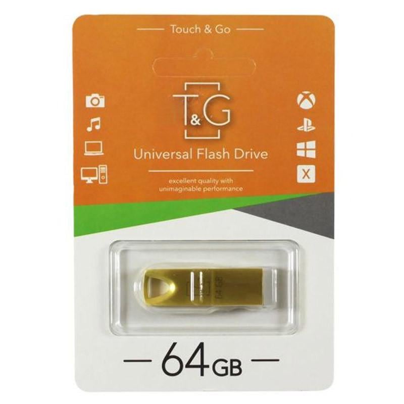 Флеш-драйв USB T&G 117 Metal Series 64GB Золотой (00000039102_1)