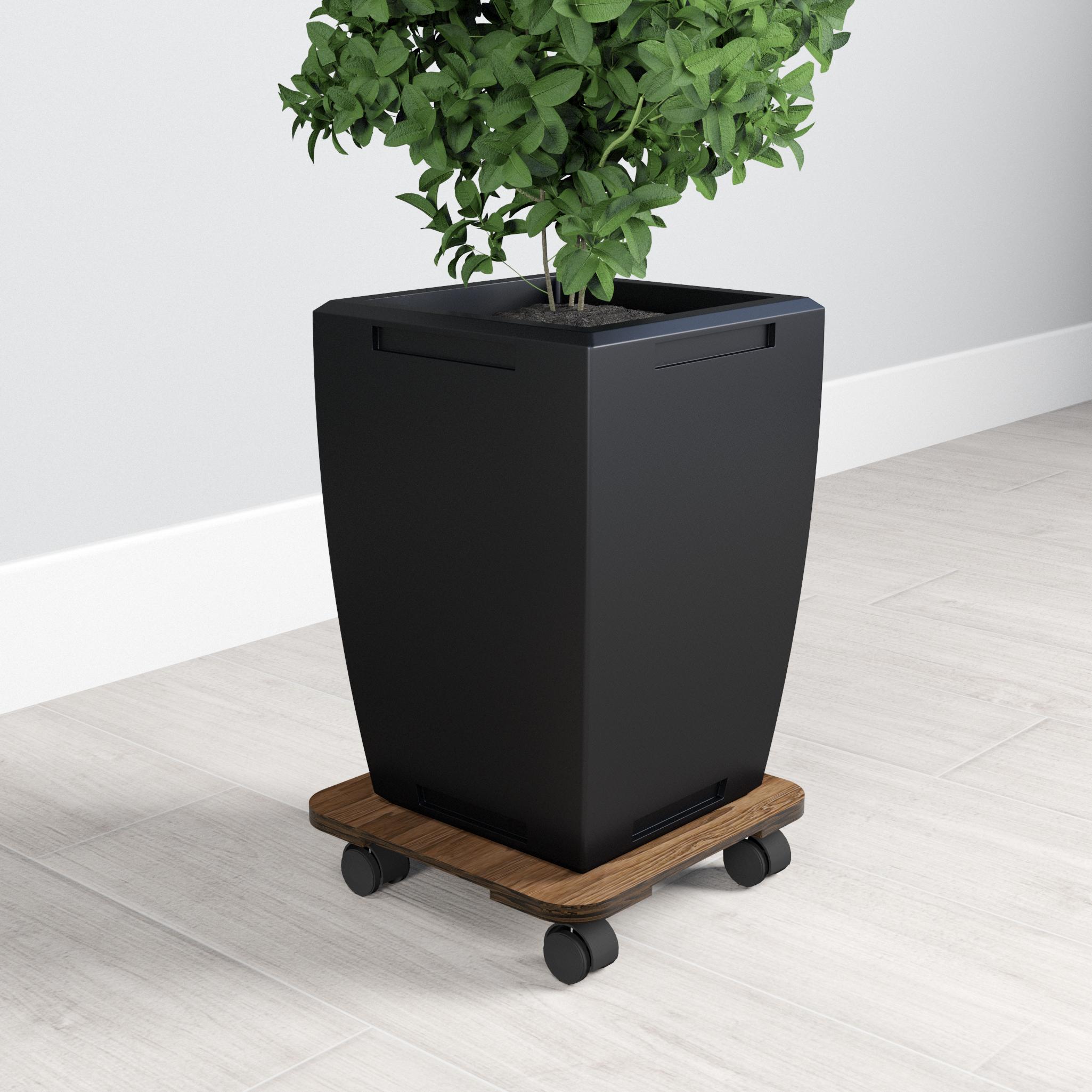 Подставка для цветов напольная на колесах квадратная 25 см (25622124) - фото 4