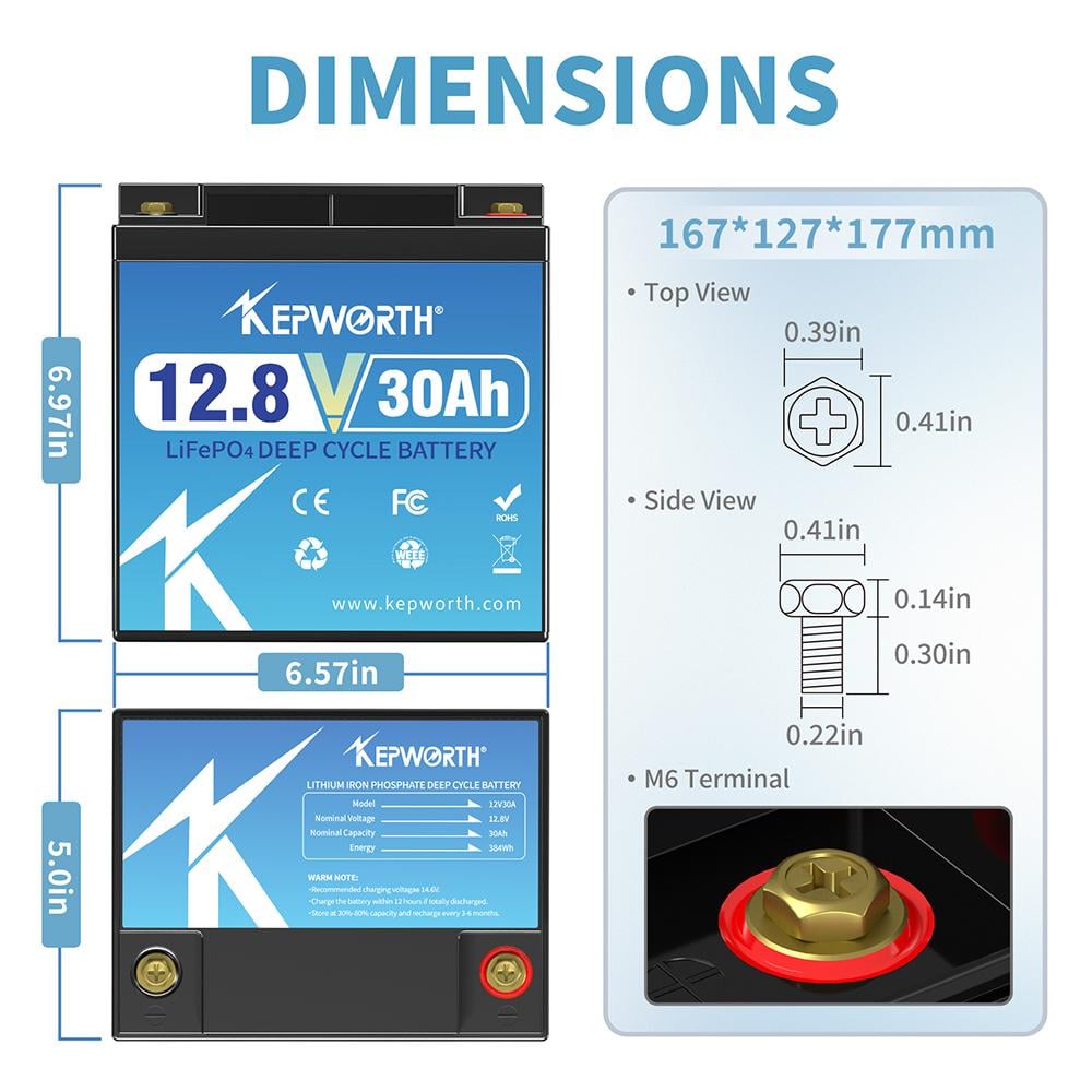 Аккумулятор Kepworth LiFePO4 12V 30Ah 384W BMS (K12030176) - фото 4 Аккумулятор Kepworth LiFePO4 12V 30Ah 384W BMS (K12030176) - фото 4