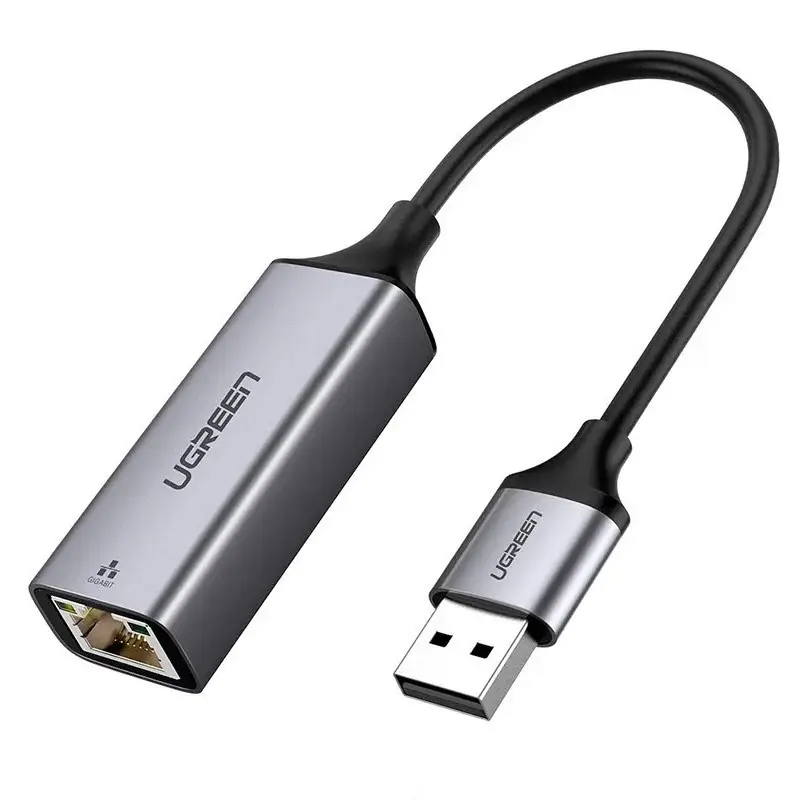 Хаб UGREEN USB to RJ45 Ethernet Adapter Aluminum Case Space Gray (UGR-50922)