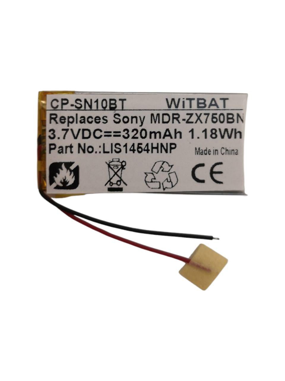 Аккумулятор Sony MDR-10RBT/LIS1454HNP/MDR-ZX750BN/MDR-ZX770BN 320mah (000014227)
