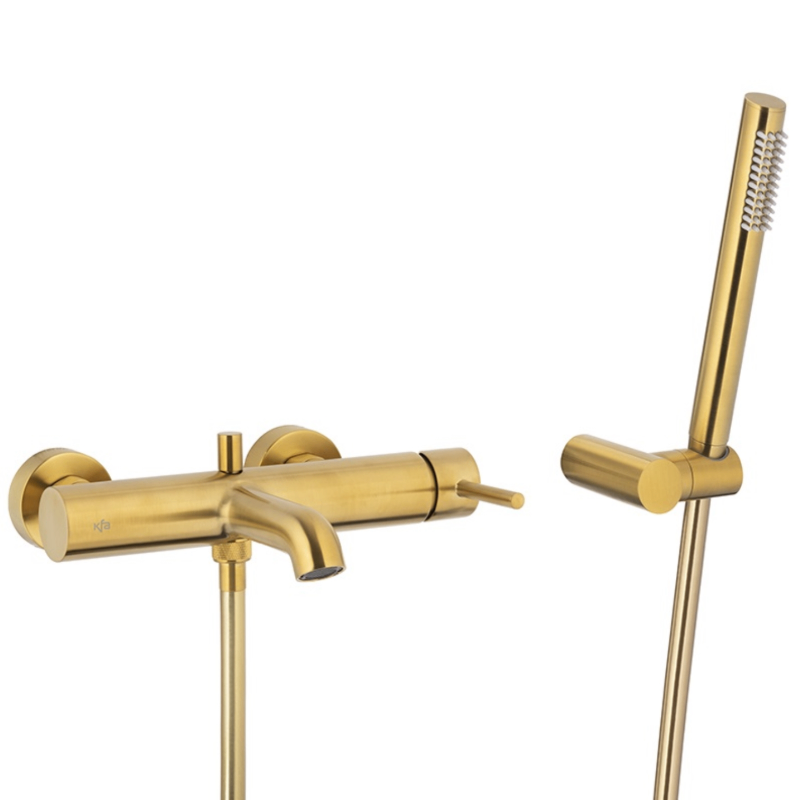 Змішувач для ванни KFA Armatura Moza з душовою лійкою Золотий матовий (5034-520-31)