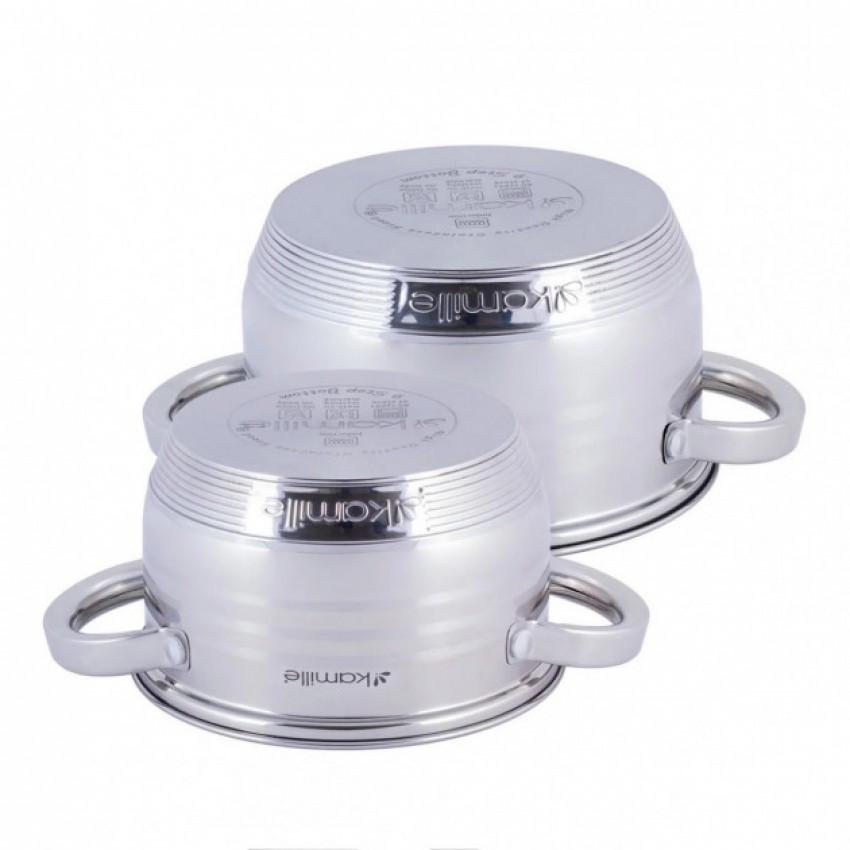 Набір каструль Kamille KM-4914 із нержавіючої сталі 1,5/2 л 4 пр. (1195471538) - фото 2