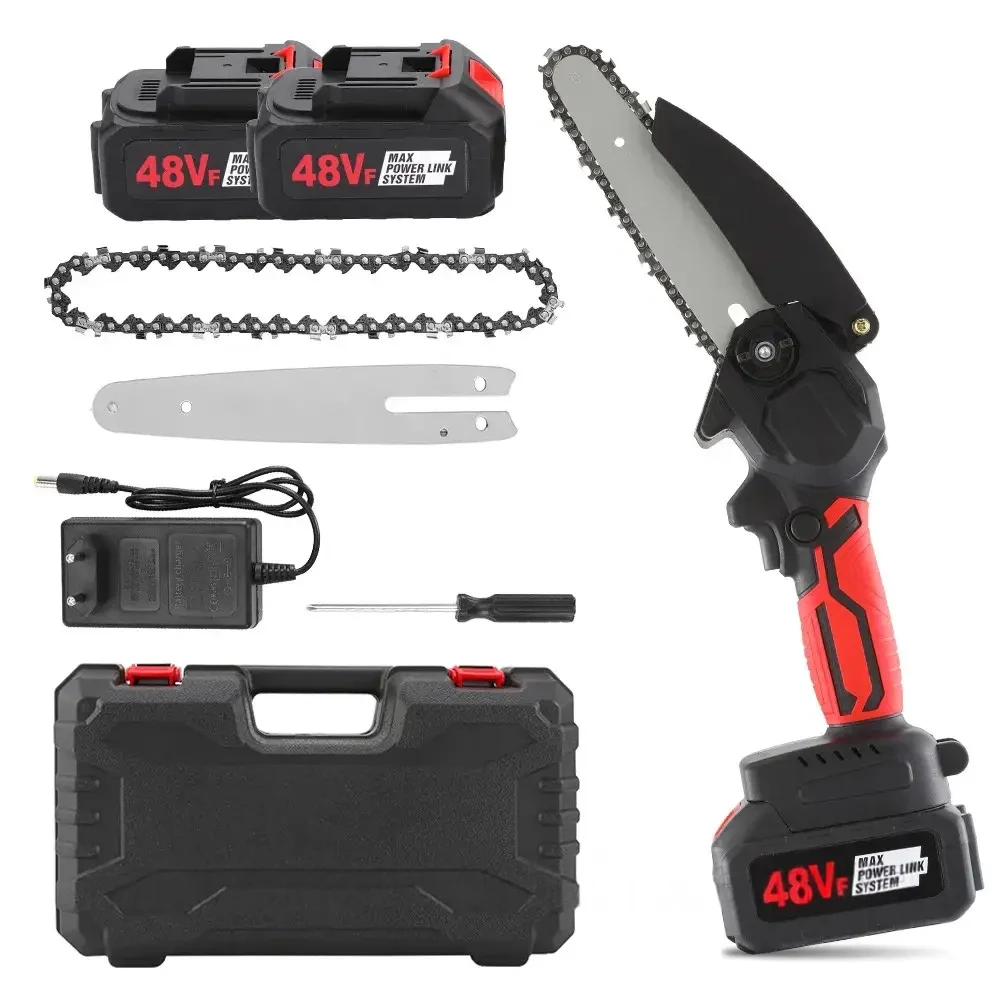 Электропила мини для обрезки деревьев и распиловки дров 48V (DT-12)