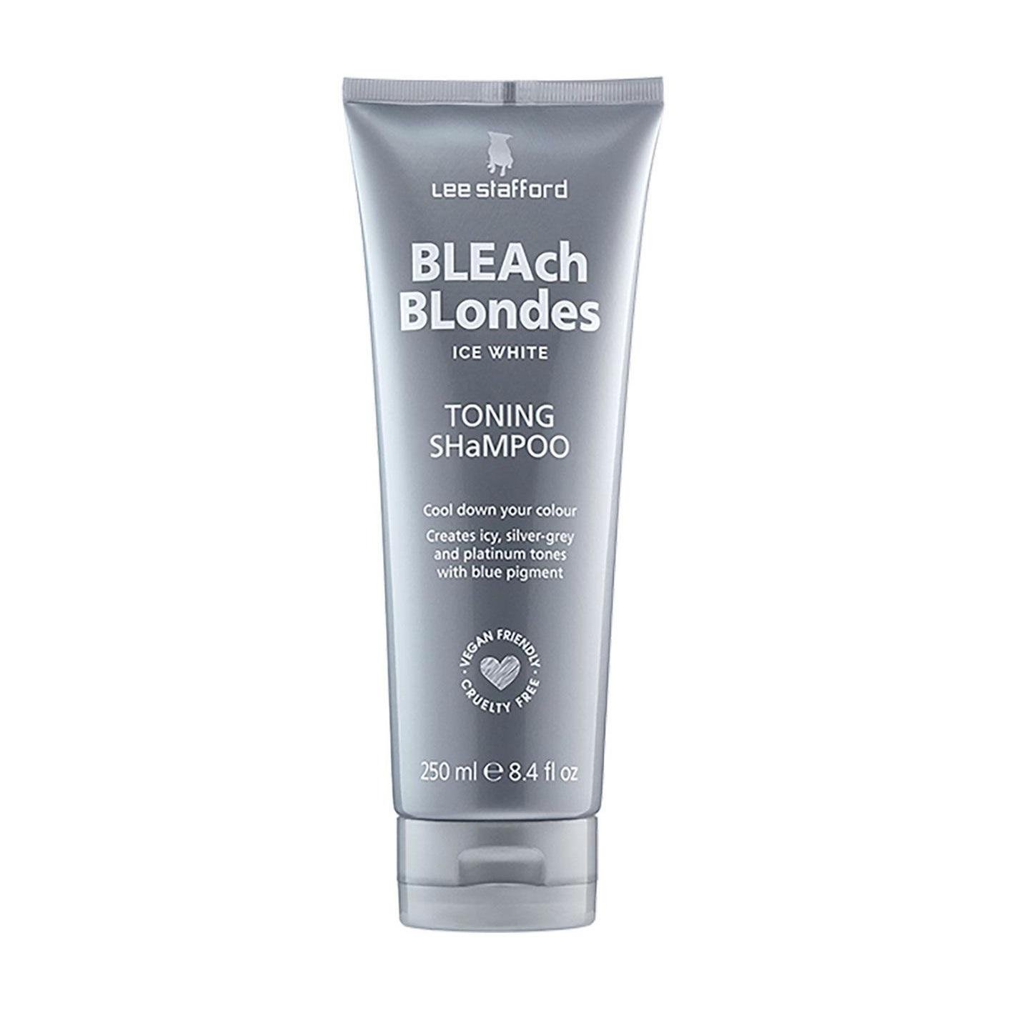 Шампунь для волос Lee Stafford Bleach Blondes Ice White Toning Shampoo с синим пигментом 250 мл (5060282705579)