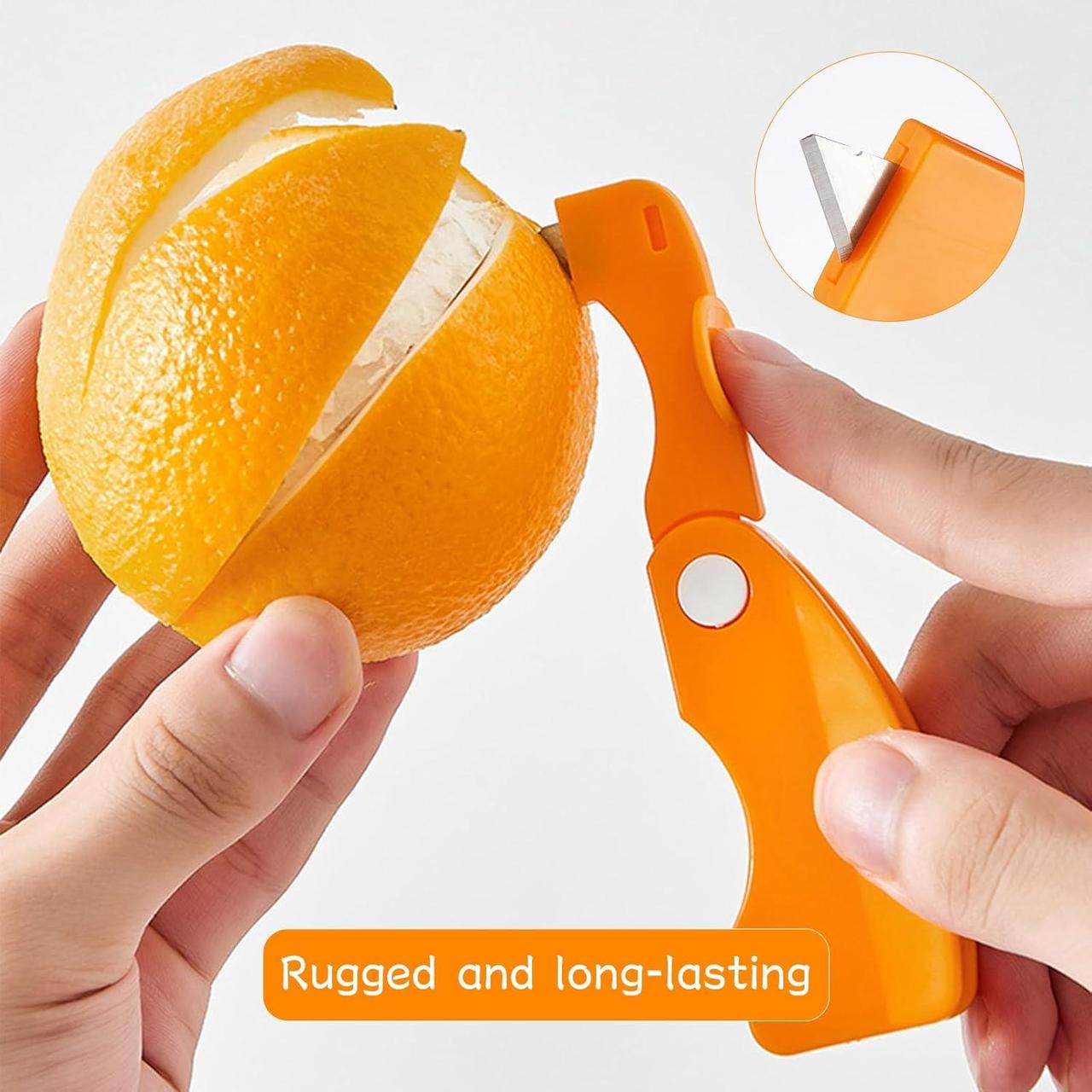 Нож для чистки цитрусовых складной 1 шт. Оранжевый - фото 3 Нож для чистки цитрусовых складной 1 шт. Оранжевый - фото 3