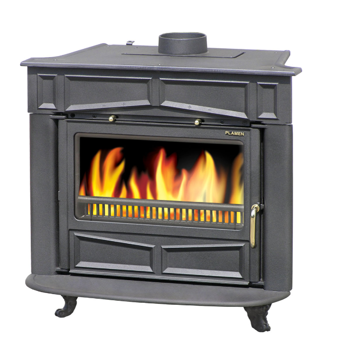 Піч-камін на дровах Plamen Franklin Glas 11 кВт