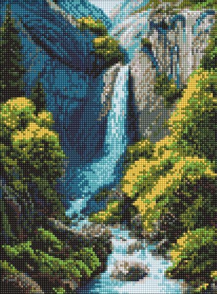 Алмазна мозаїка Водоспад у горах art_selena_ua 30х40 см (AMO20230)