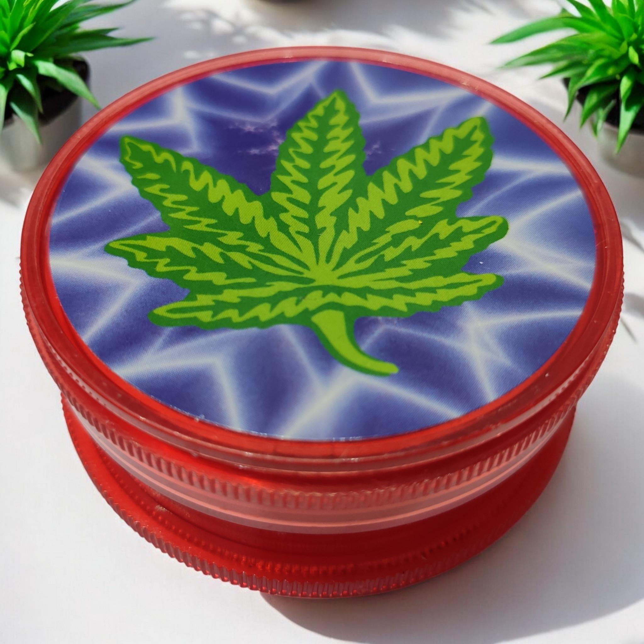 Гриндер для измельчения табака Grinder Handmuller Green Leaf Plastic Red