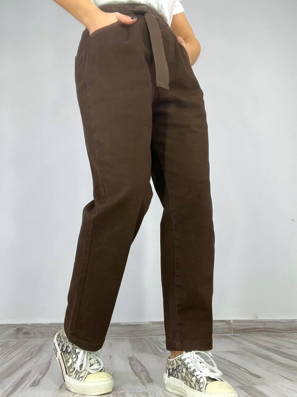 Джинси жіночі A-N 25072 MOM банани талія на резинці з ременем стрейчеві оверсайз M Коричневий (3612) - фото 4 Джинси жіночі A-N 25072 MOM банани талія на резинці з ременем стрейчеві оверсайз M Коричневий (3612) - фото 4