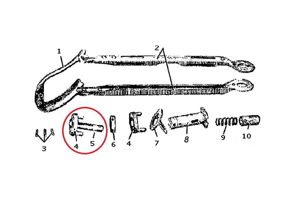 Фиксатор приклада со стержнем АКМС (1740232582) - фото 5