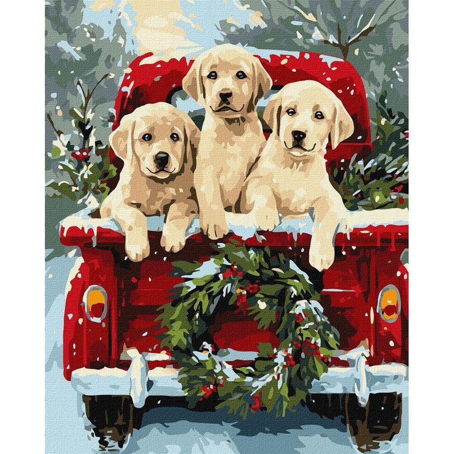 Картина по номерам Ideyka Собачья поездка 40x50 см (KHO6838)