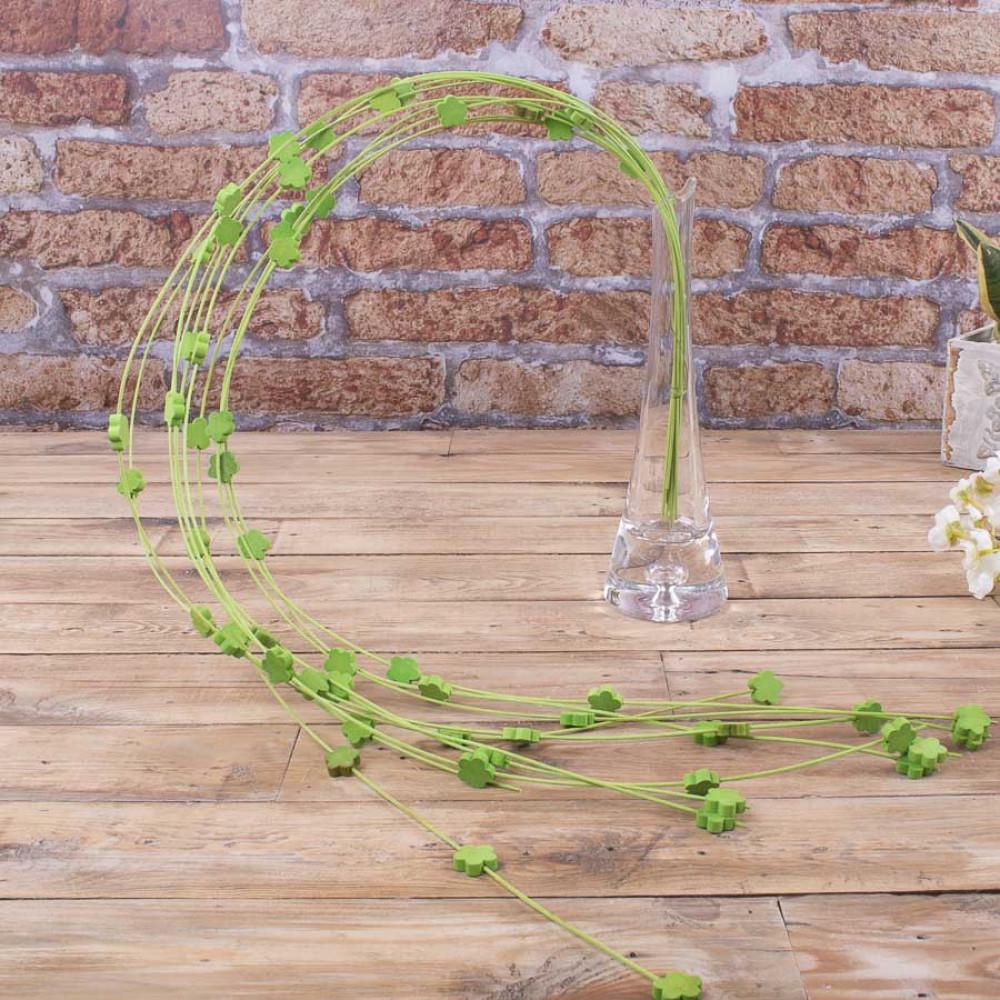 Ветвь из ротанга с ромашками Зеленый (1199-4)