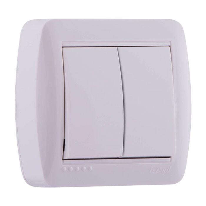 Вимикач Lezard Demet 2-клавішний Білий (7110200101)