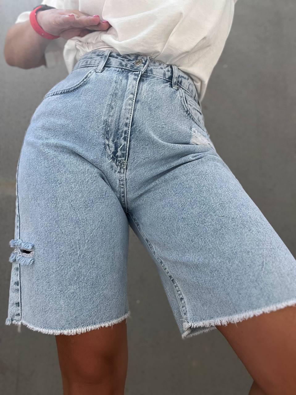 Шорты женские джинсовые ITS Basic 2837 STRAIGHT FIT бермуды порез сбоку длинные р. 36 Светло-голубой (2187) - фото 4 Шорты женские джинсовые ITS Basic 2837 STRAIGHT FIT бермуды порез сбоку длинные р. 36 Светло-голубой (2187) - фото 4