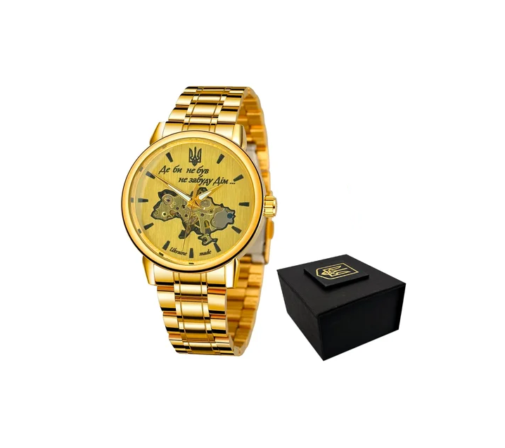 Наручные часы Awarder 022 Mechanic Metal "Не забуду дім" Gold