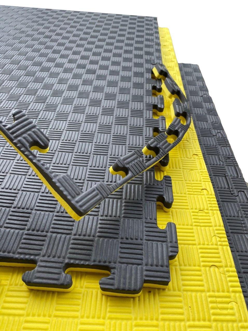Килимок-пазл татамі ластівчин хвіст Termoizol EVA щільність 80 кг/м3 товщина 20 мм 100х100 см Жовто-чорний