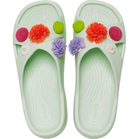 Шлепанцы Crocs Classic Wildflower Cross Strap р. 37-38 Jade Tint (27321239) - фото 4