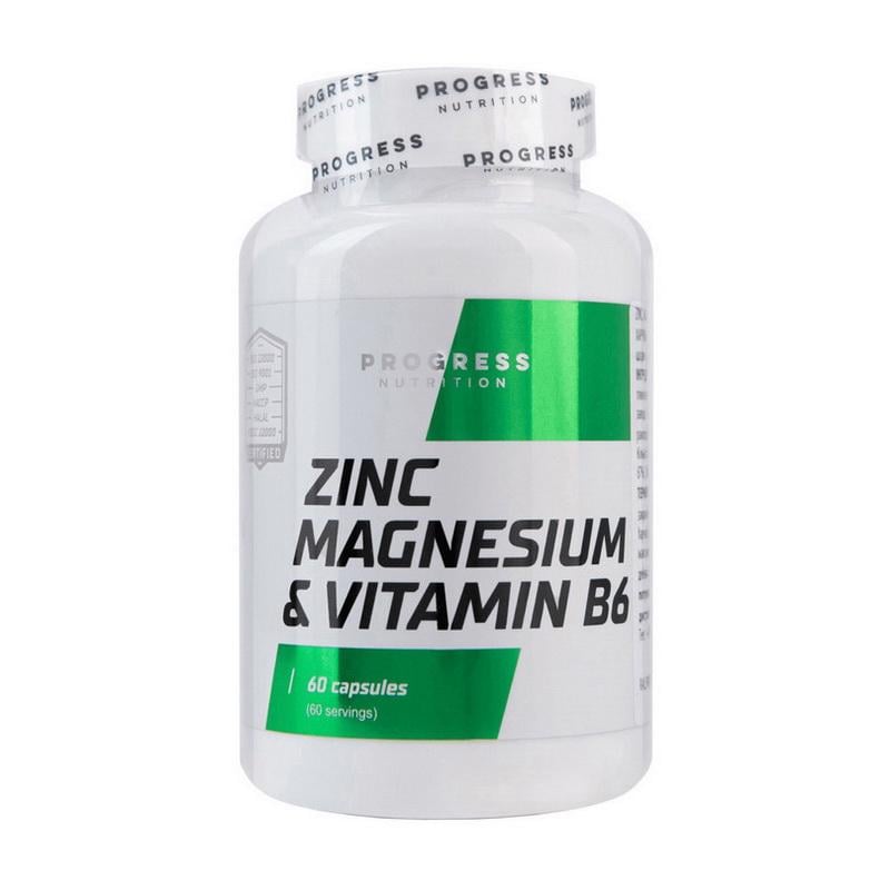 Комплекс ZMA Progress Nutrition Zinc Magnesium&Vitamin B6 60 мягких капс.