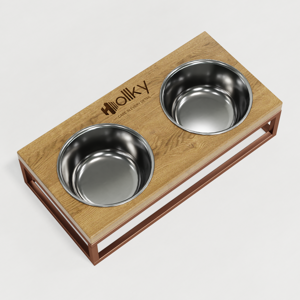 Миски на підставці для маленьких собак і котів Hollky Base S 2х0,45 л (BS-36187-GLNT) - фото 5 Миски на підставці для маленьких собак і котів Hollky Base S 2х0,45 л (BS-36187-GLNT) - фото 5