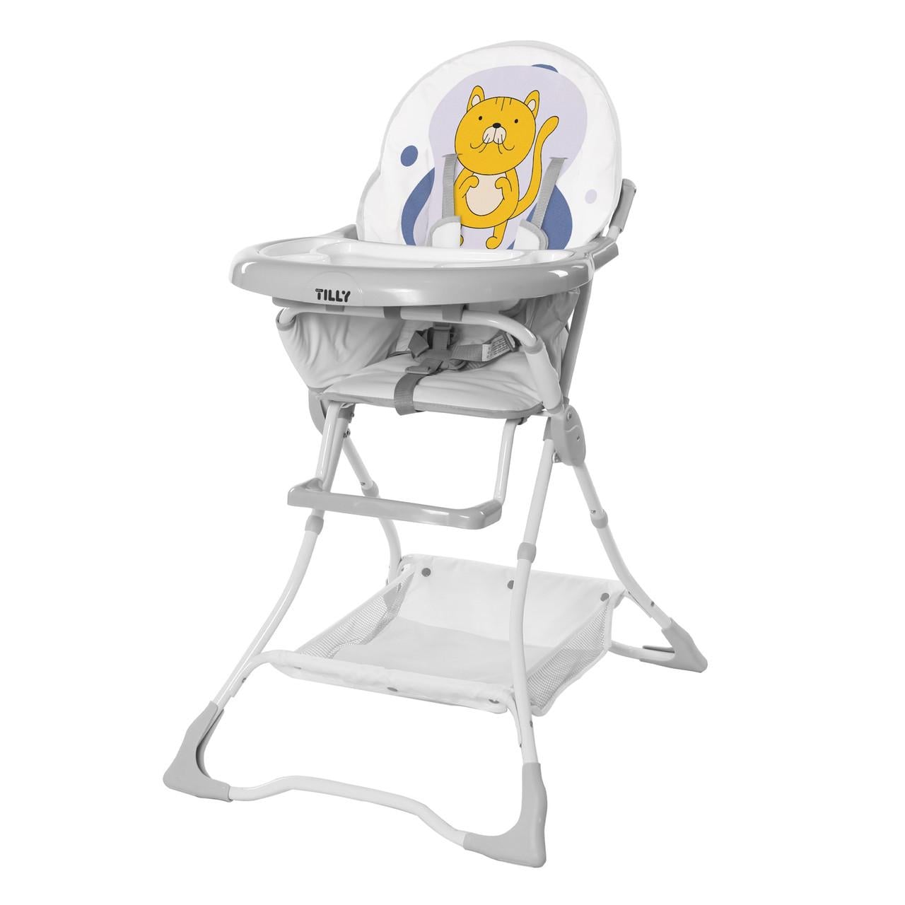 Стільчик дитячий для годування Tilly Buddy T-633/2 Lilac Cat з підставкою для ніг із пластику 102х68х60 см Сірий (150-7-T-633/2 Lilac Cat)