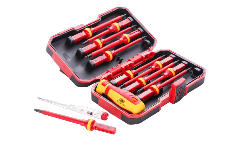 Набор отверток диэлектрических Сила CrV пластиковый кейс 13в1 (51159)