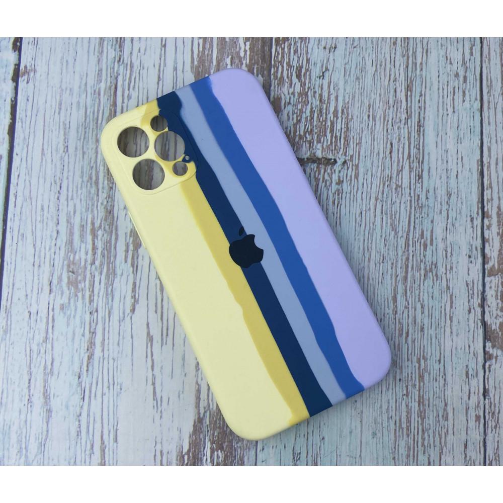 Радужный Чехол Накладка С Закрытой Камерой Rainbow Silicone Case для iPhone 11 Цвет №4