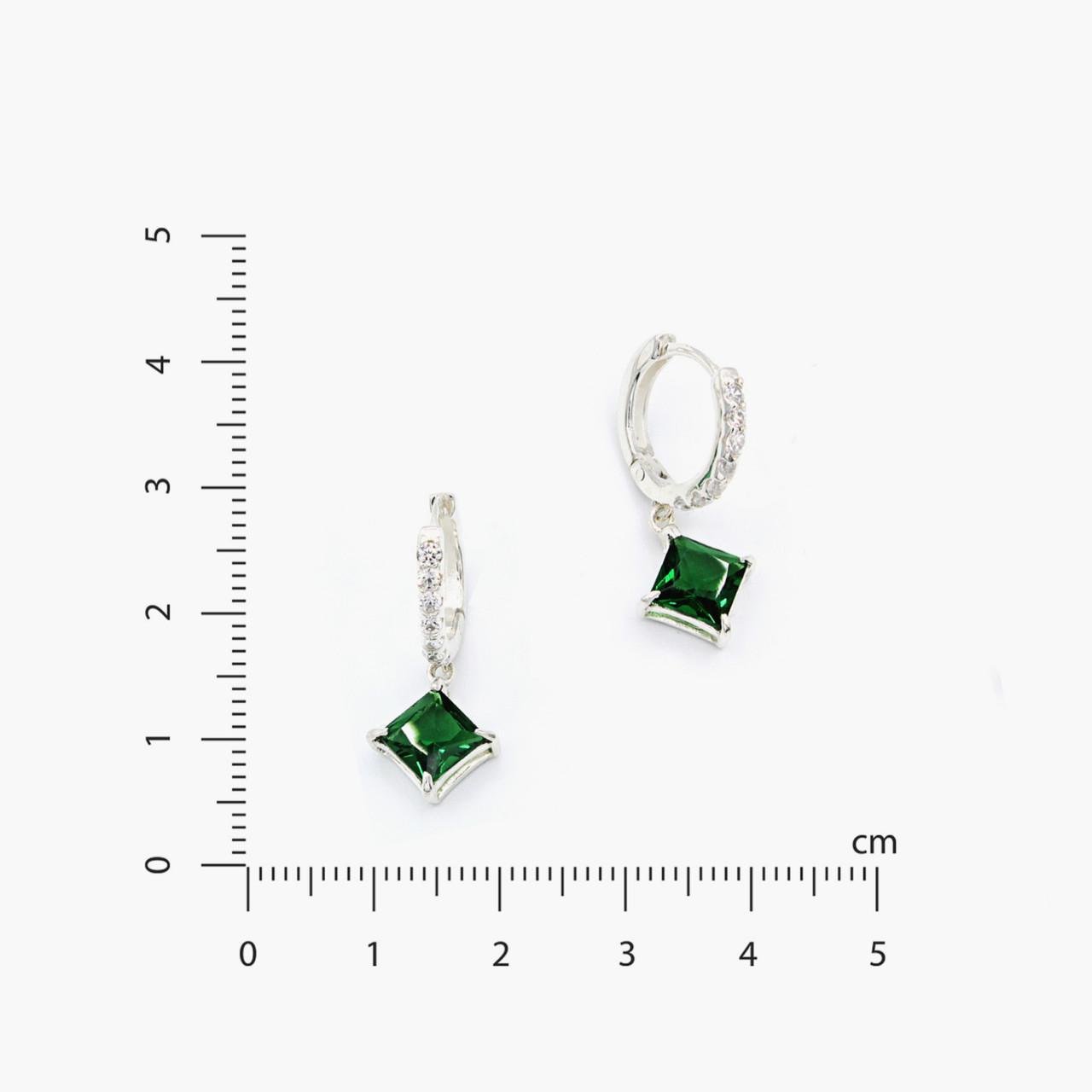 Серебряные серьги Сириус с зеленым камнем - фото 2 Серебряные серьги Сириус с зеленым камнем - фото 2