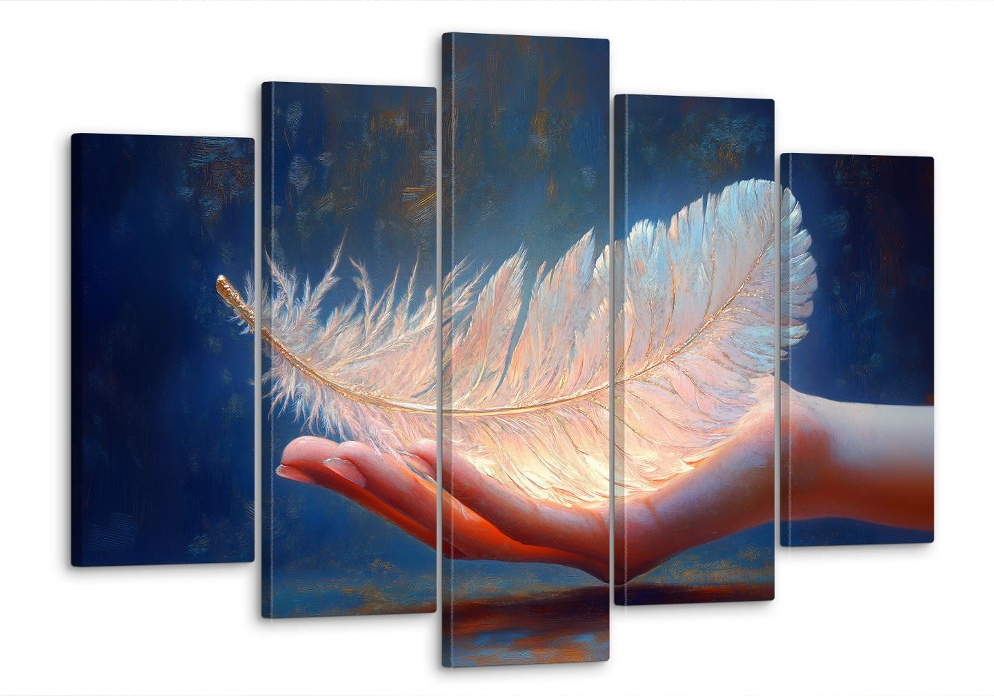 Картина модульна MAKO перо у долоні 80x125 см (MK50577)