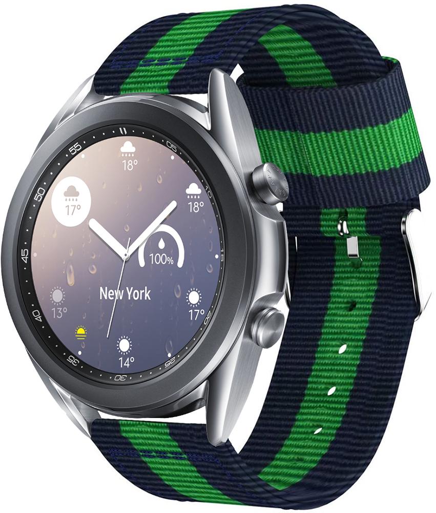 Ремешок тканевый Canvas для Galaxy Watch 3 41 мм Blue/Green (20532)