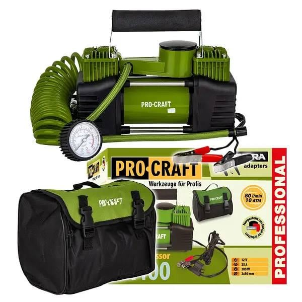 Компрессор автомобильный двухпоршневой Procraft LK400 12V 80 л/мин 10 атмосфер