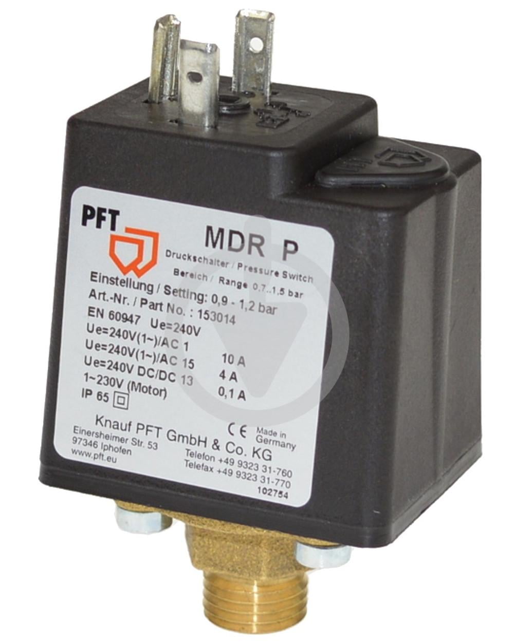 Выключатель мембранный PFT MDR-P 1/4" 0.9/1.2 бар (13474373)
