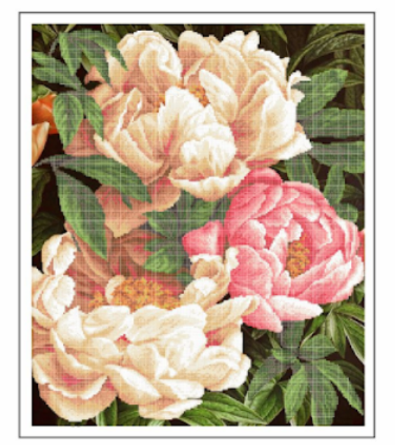 Схема для вышивки бисером Золотая Подкова Пьянящие пионы ЗПК -052 (2890)