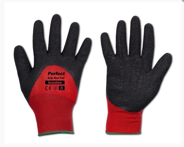 Перчатки защитные Bradas Perfect Grip Full латекс р. 9 Red (28758)